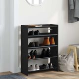 ZNTS Shoe Rack Black 60x25x81 cm Engineered Wood 859879