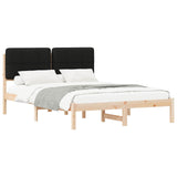 Bed Frame with Upholstered Headboard Black 140 x 190 cm 877986