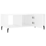 ZNTS Coffee Table High Gloss White 102x50x40 cm Engineered Wood 829318