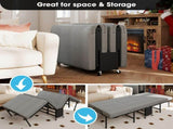 90cm190cm Folding Bed with 6cm Memory Foam Mattress, Adult Single Portable Bed on Wheels, 204kg T6135P516311