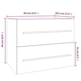 Sink Cabinet Grey Sonoma 60x38.5x48 cm Engineered Wood 815643