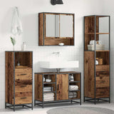 Bathroom Furniture Set with Door 4 pcs Old Wood Engineered Wood 3402336