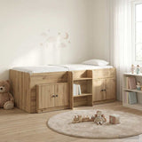 Loft Bed Frame with Cabinet 3 pcs Artisan Oak Engineered Wood 3423373