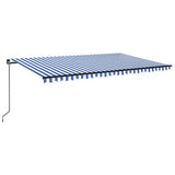Manual Retractable Awning with LED 500x300 cm Blue and White 3069141
