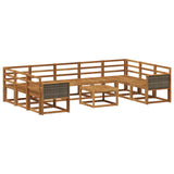 Outdoor Sofa Set 10 pcs Natural Solid Acacia Wood 3385545
