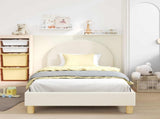 Children's Bed Frame with Headboard Cream 80 x 200 cm 42011030