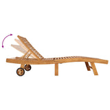 Sun Lounger 2 pcs Brown Solid Teak Wood 42032682