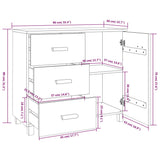 Sideboard HAMAR White 90x40x80 cm Solid Pinewood 340429
