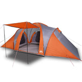 Family Tent Dome 6-Person Grey and Orange Waterproof 4009388