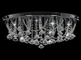 281583 Ceiling Lamp with Crystal Beads Silver Round 4 x G9 Bulbs