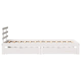 Bed Frame with Drawers without Mattress White75x190 cm 3301995
