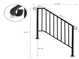 Matte Black Outdoor 3 Level Iron Handrail 23559208