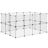 28-Panel Pet Cage with Door Black 35x35 cm Steel 3114038
