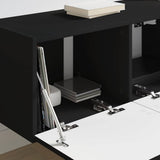 TV Wall Cabinet 2 pcs Black 78.5 x 31 x 29.5 cm Engineered Wood 892212