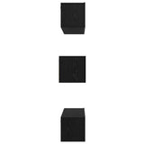 TV Cabinet Set Wall-mounted 6 pcs Black Oak Engineered Wood 3393400