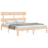 Bed Frame Natural Wood Solid Pine Wood King Bed Frame 3193536