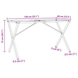 ZNTS Dining Table Legs X-Frame 140x60x73 cm Steel 357911