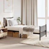 Metal Bed Frame without Mattress with Footboard Black 80x200cm 350873