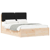 Bed Frame with Upholstered Headboard Black 140 x 200 cm 3398196