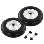 Wheelbarrow Wheels 2 pcs with Axles Solid PU 4.00-8 390 mm 142979