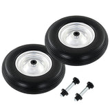 Wheelbarrow Wheels 2 pcs with Axles Solid PU 4.00-8 390 mm 142979