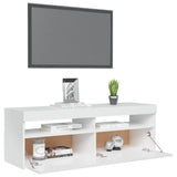 ZNTS TV Cabinet with LED Lights High Gloss White 120x35x40 cm 804379