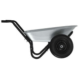 Wheelbarrow Silver and Black 124 x 73 x 65 cm Steel 42007974