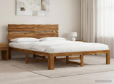 Double Bed Frame with Headboard ROSTOCK Natural 140 x 200 cm 3405486