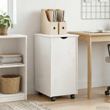 Rolling Cabinet White 34 x 39 x 65.5 cm Solid Pine Wood 42028357