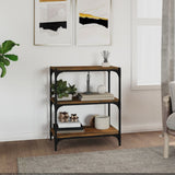 Book Cabinet Smoked Oak 60x33x70.5 cm Engineered Wood and Steel 819324