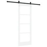 Sliding Door White 73.5 x 198.5 cm Solid Pine Wood and Glass 3332324