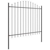 Garden Fence Grey 680 x 125 cm Powder-Coated Steel 3360108