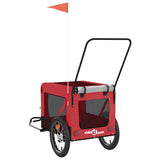 Pet Bike Trailer Red and Black Oxford Fabric and Iron 93936