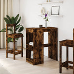 ZNTS Bar Table with Racks Smoked Oak 90x47.5x103.5 cm Engineered Wood 854341