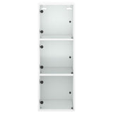 Wall Cabinet with Glass Doors White 35x37x100 cm 836483