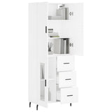 Highboard White 69.5x34x180 cm Engineered Wood 3195971