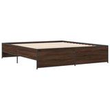 Bed Frame without Mattress Brown Oak 180x200 cm Super King 3279876