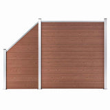 WPC Fence Set 1 Square + 1 Slanted 273x186 cm Brown 3054430