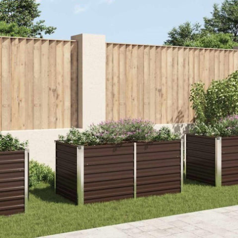 Raised Garden Bed Brown 160x80x77 cm Galvanised Steel 45709