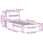 Bookcase Bed without Mattress White 75x190 cm Small Single Solid Wood Pine 3322535