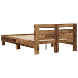 Bed Frame with Headboard Old wood 135 x 190 cm Engineered wood 3333954