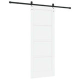 Sliding Door ORKDAL 83 x 211 cm Engineered Wood White and Black 3450325