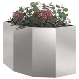 Corner Planter Silver 60 x 60 x 50 cm Stainless steel 883665