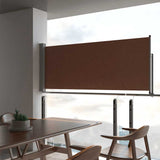 Patio Retractable Side Awning 100x300 cm Brown 48340