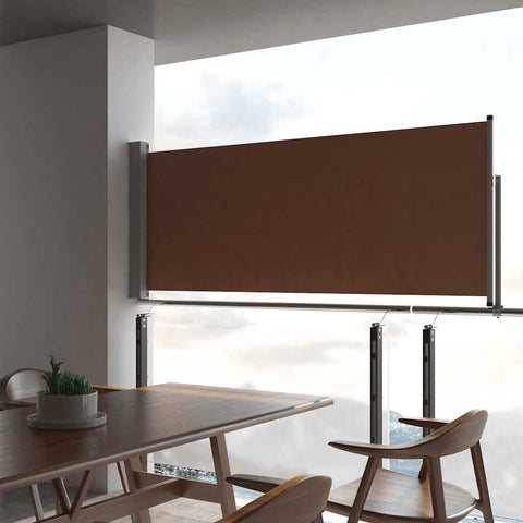Patio Retractable Side Awning 100x300 cm Brown 48340