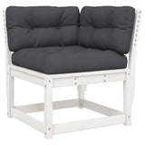 4 Piece Garden Lounge Set with Cushions White Solid Wood Pine 3216911