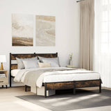 Bed Frame without Mattress Smoked Oak 90x190 cm Single Engineered Wood 4017228