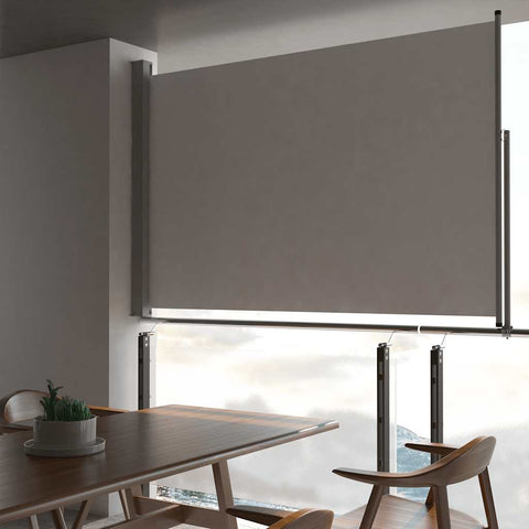 ZNTS Patio Retractable Side Awning 160 x 300 cm Grey 45195