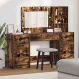 Dressing Table with Drawer 3 pcs Smoked Oak Engineered Wood 3334213