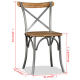 Dining Chairs 6 pcs Solid Mango Wood and Steel Cross Back 274909
